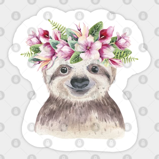 cute sloth Sticker by NJORDUR